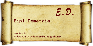 Eipl Demetria névjegykártya